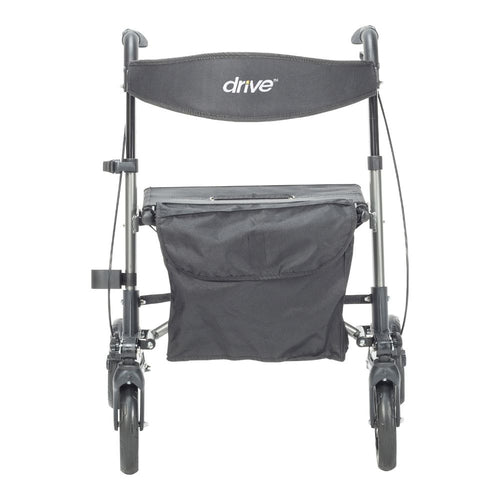 Compact Folding Rollator Rolling Walker Grey Black