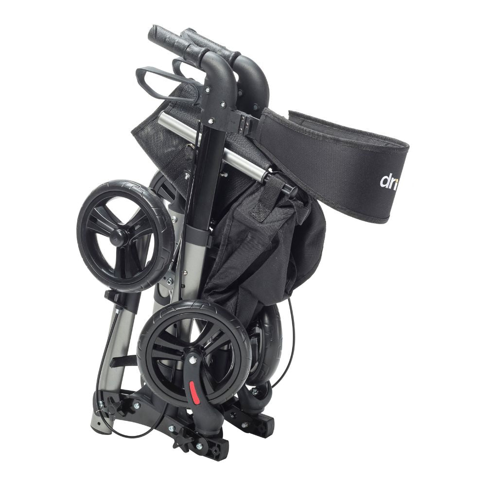 Compact Grey Black Rollator Rolling Walker