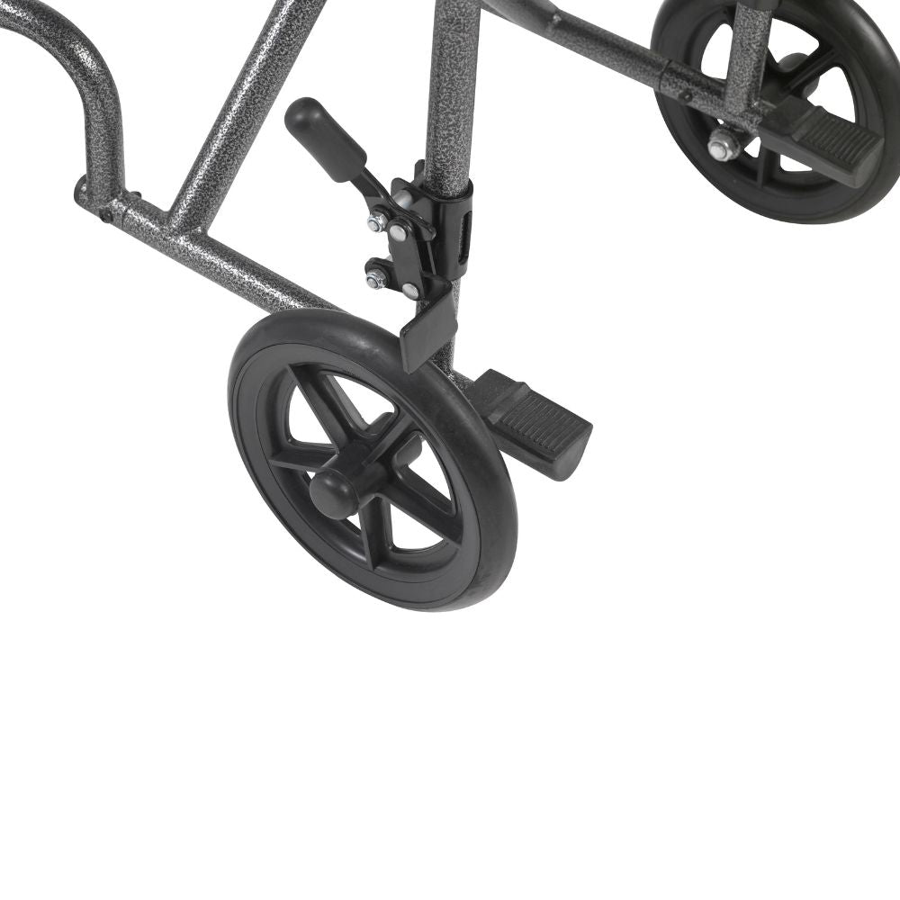 Compact Lightweight Steel Wheelchair Fixed Full Arms