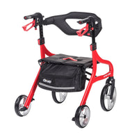 Drive Medical 102662RD-H Nitro Sprint Rollator Rolling Walker, Hemi Height, Red