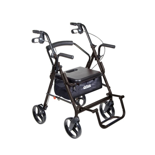 Duet Black Rollator And Transport Wheelchair Combo