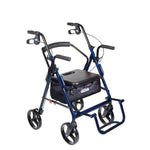 Duet Dual Function Rollator Transport Wheelchair Blue