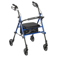 Durable Blue Rollator Walker With 6 Inch Wheels