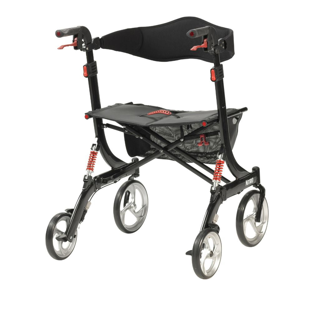 Durable Nitro Heavy Duty Rolling Walker Black Frame