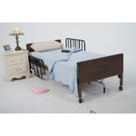 Durable No Gap Half Length Side Bed Rails Brown Vein