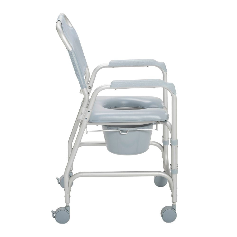 Durable Portable Shower Chair Commode With Casters