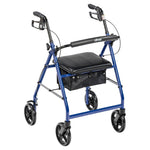 Durable Rolling Walker Aluminum Frame Blue Seat