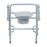 Durable Steel Drop Arm Bedside Commode With Padded Arms