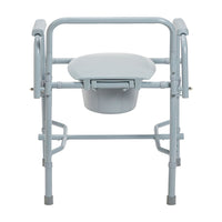 Durable Steel Drop Arm Bedside Commode With Padded Arms