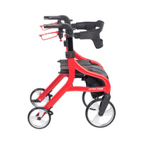 Drive Medical 102662RD-H Nitro Sprint Rollator Rolling Walker, Hemi Height, Red