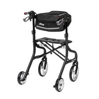 Drive Medical 102662BK-T Nitro Sprint Rollator Rolling Walker, Tall, Black