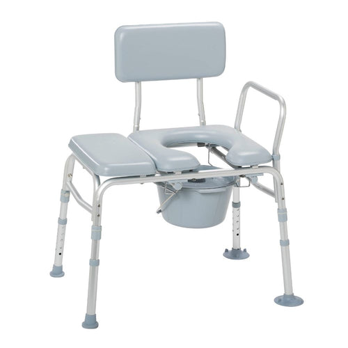 Easy To Use Padded Seat Transfer Bench Commode
