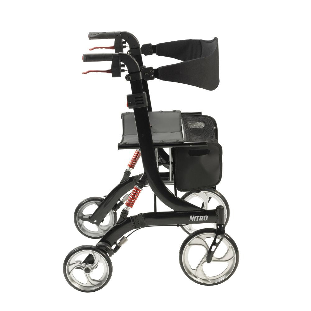 Euro Style Nitro Rollator Walker Heavy Duty Black