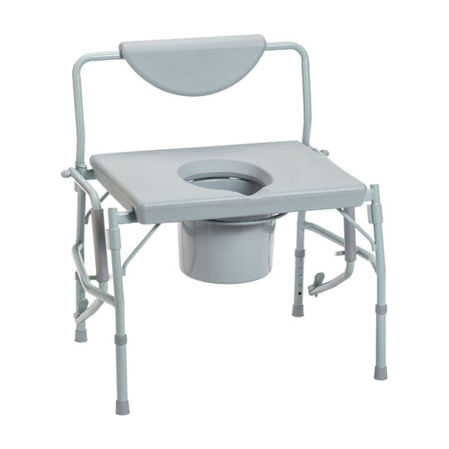 Extra Comfortable Bariatric Drop Arm Bedside Commode Chair