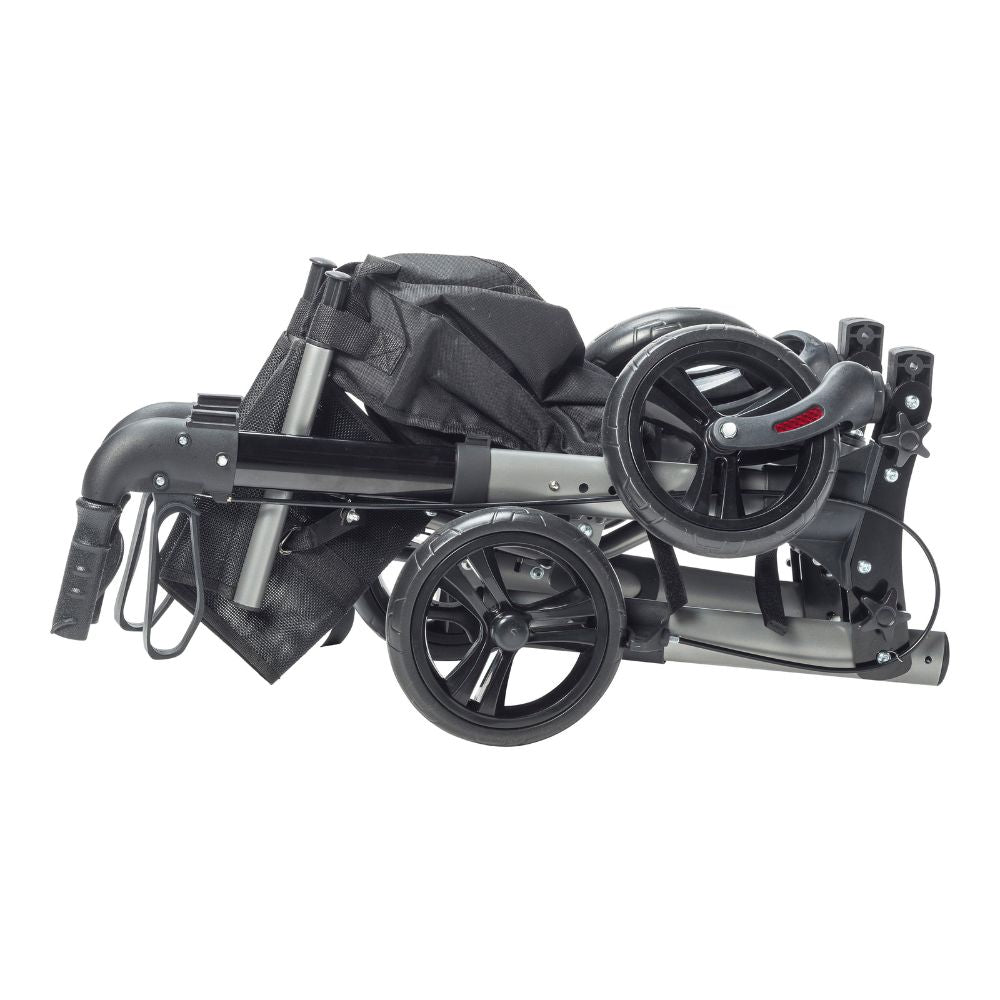 Grey Black Compact Walker Folding Rollator