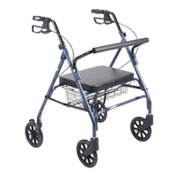 Heavy Duty Bariatric Rollator Walker Blue Padded Seat