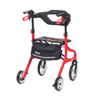 Drive Medical 102662RD-T Nitro Sprint Rollator Rolling Walker, Tall, Red