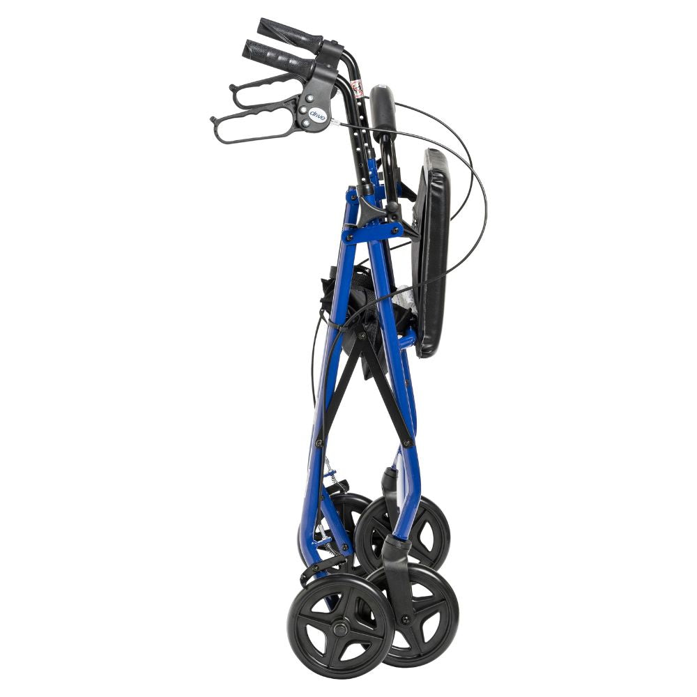 Lightweight Aluminum Rollator Blue Padded Seat