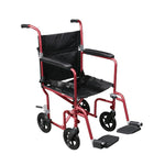 Lightweight Flyweight Transport Wheelchair Red Frame