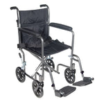 Lightweight Steel Transport Wheelchair Fixed Full Arms