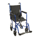 Lightweight Transport Wheelchair Blue