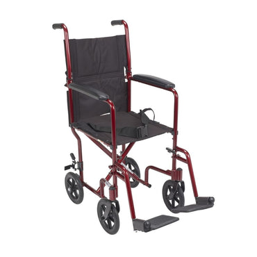 Lightweight Transport Wheelchair Red