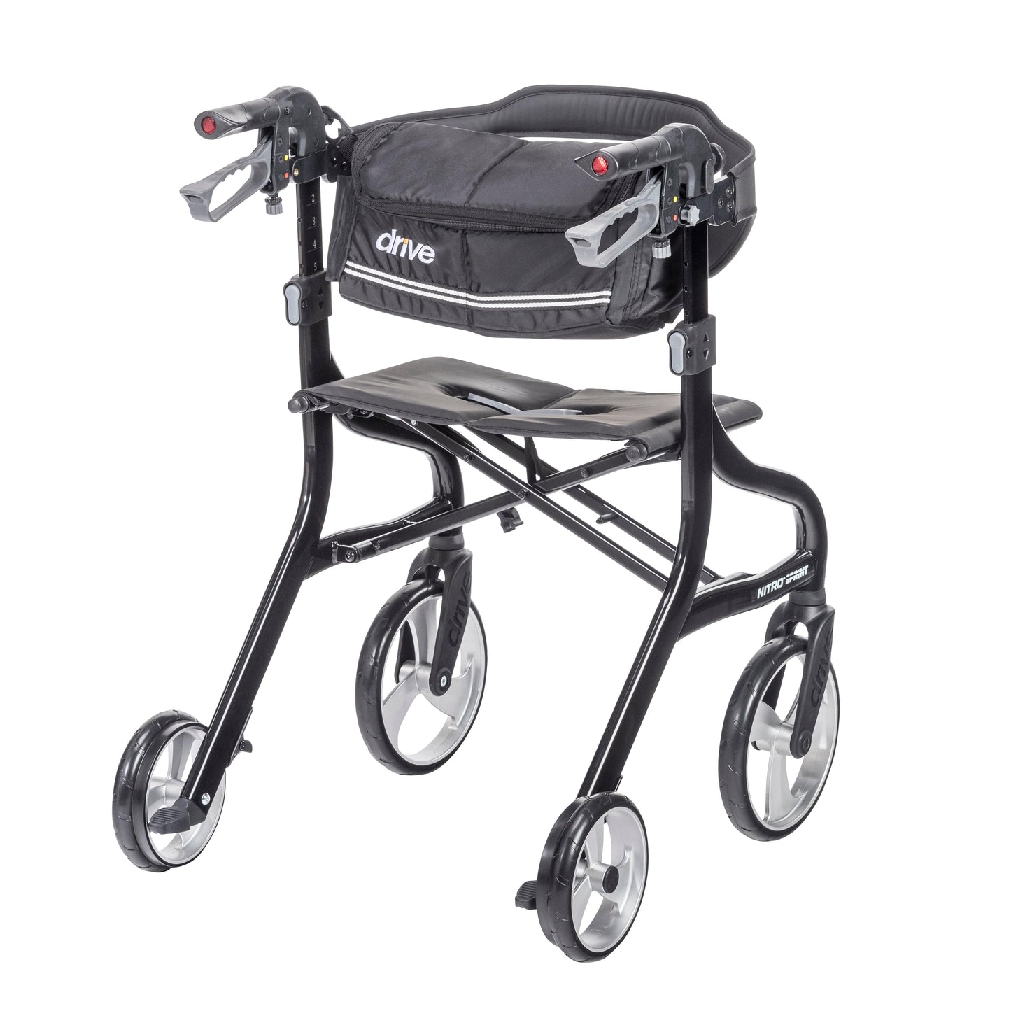 Drive Medical 102662BK Nitro Sprint Rollator Rolling Walker, Black