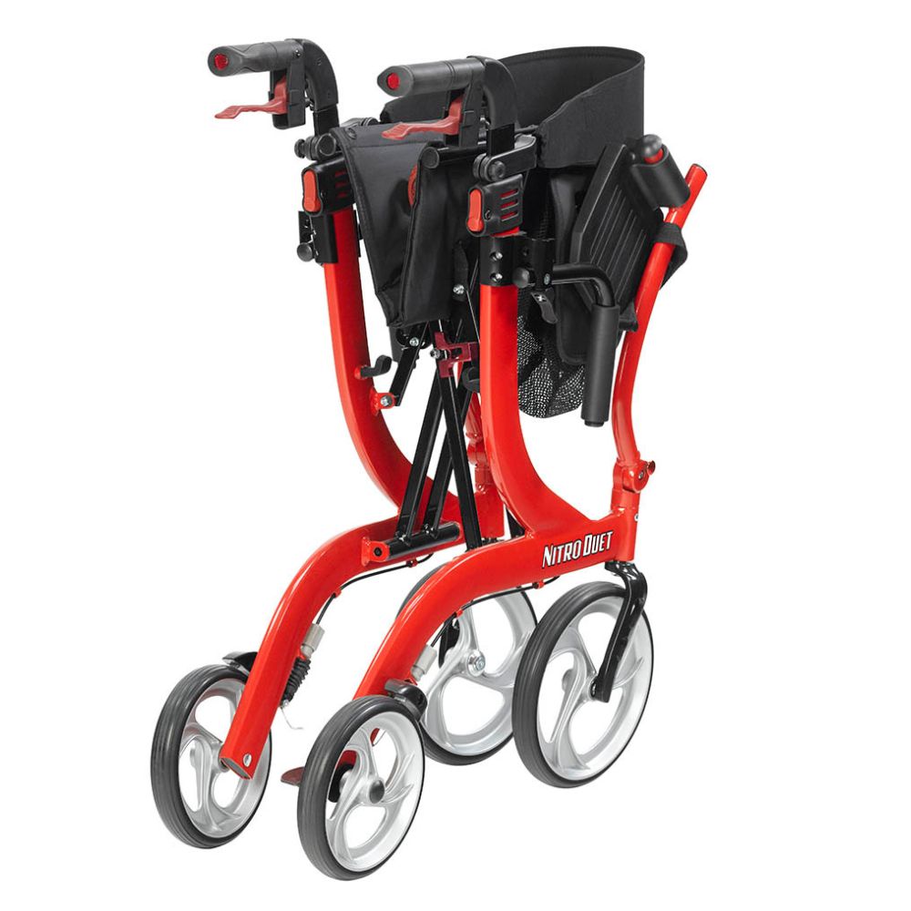 Nitro Duet Dual Function Wheelchair Rollator Red