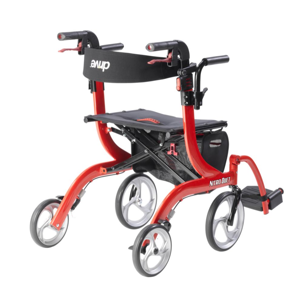 Nitro Duet Red Dual Function Wheelchair Walker