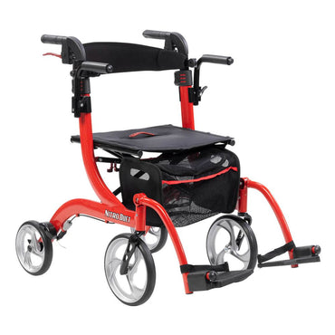 Nitro Duet Red Rollator Walker And Wheelchair