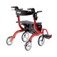 Nitro Duet Transport Wheelchair Rollator Walker Red