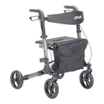 Portable Compact Folding Rollator Grey Black