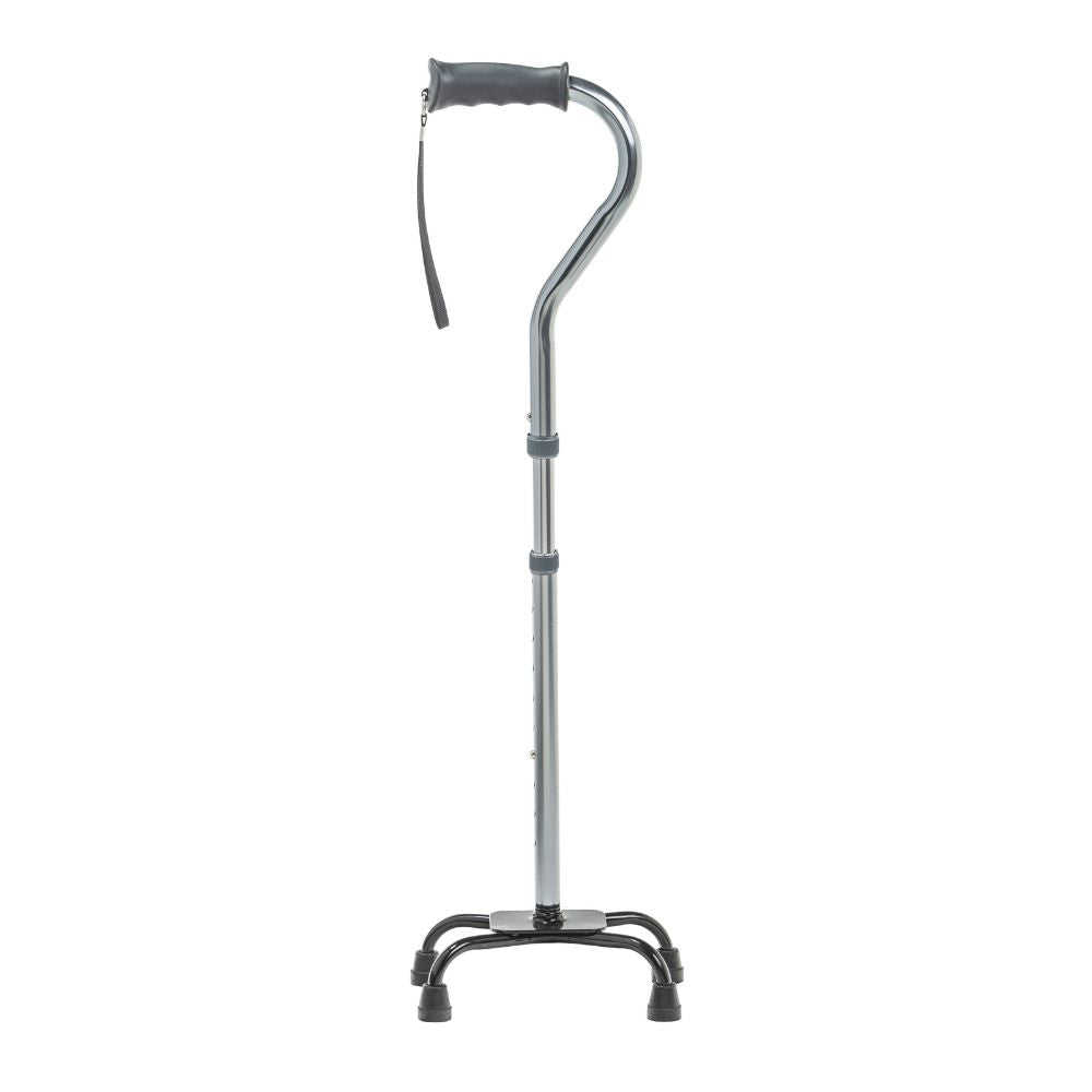 Portable Folding Quad Cane Small Base Charcoal