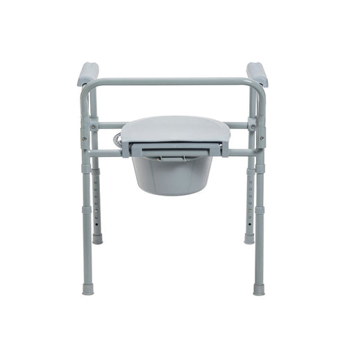 Portable Steel Folding Deep Seat Bedside Commode