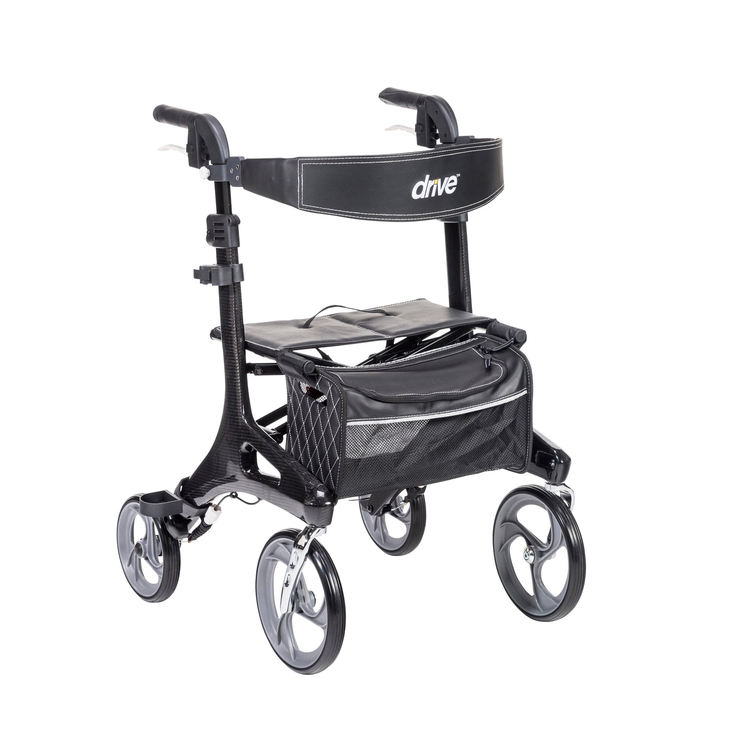 Nitro Elite CF Carbon Fiber Rollator Rolling Walker, Black