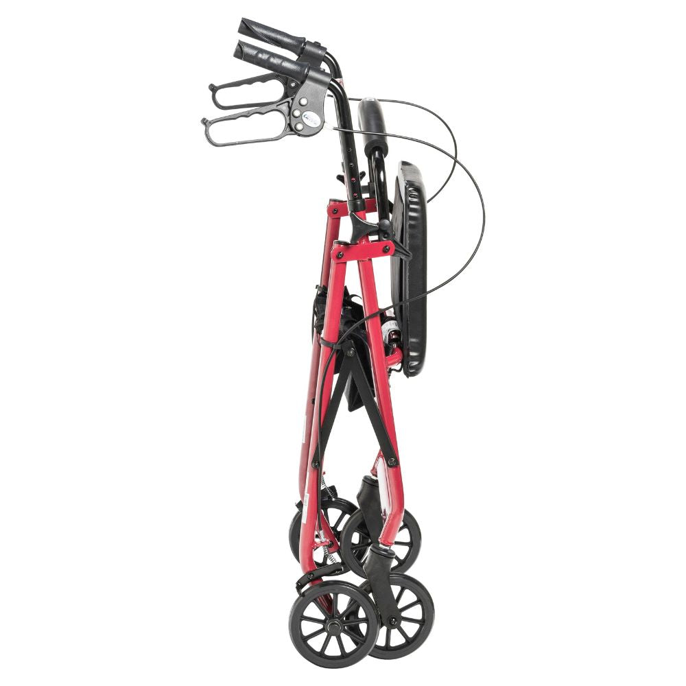 Red Rollator Walker Padded Seat Removable Back