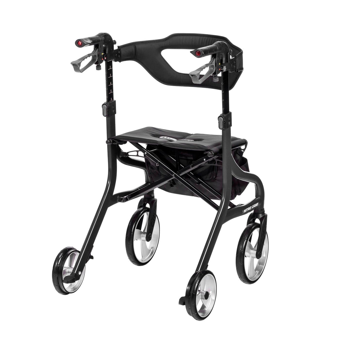 Drive Medical 102662BK-T Nitro Sprint Rollator Rolling Walker, Tall, Black