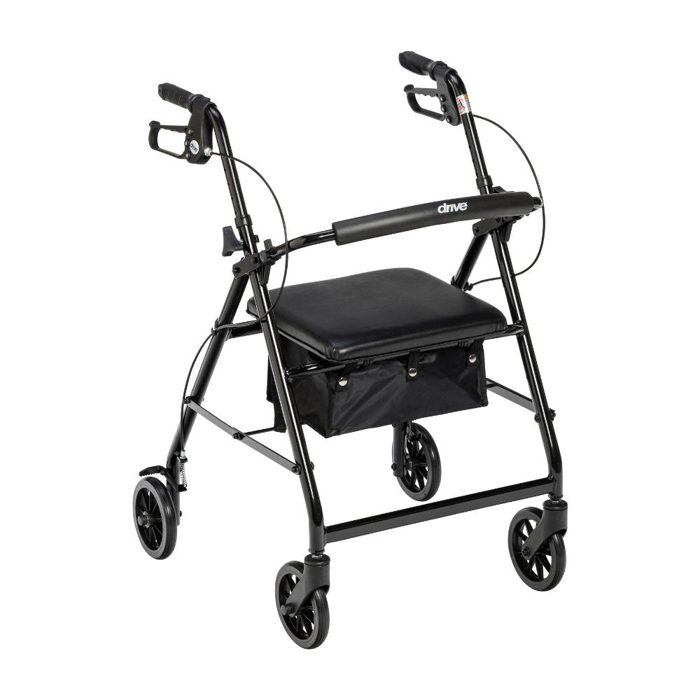 Rollator Rolling Walker Black 6 Inch Wheels