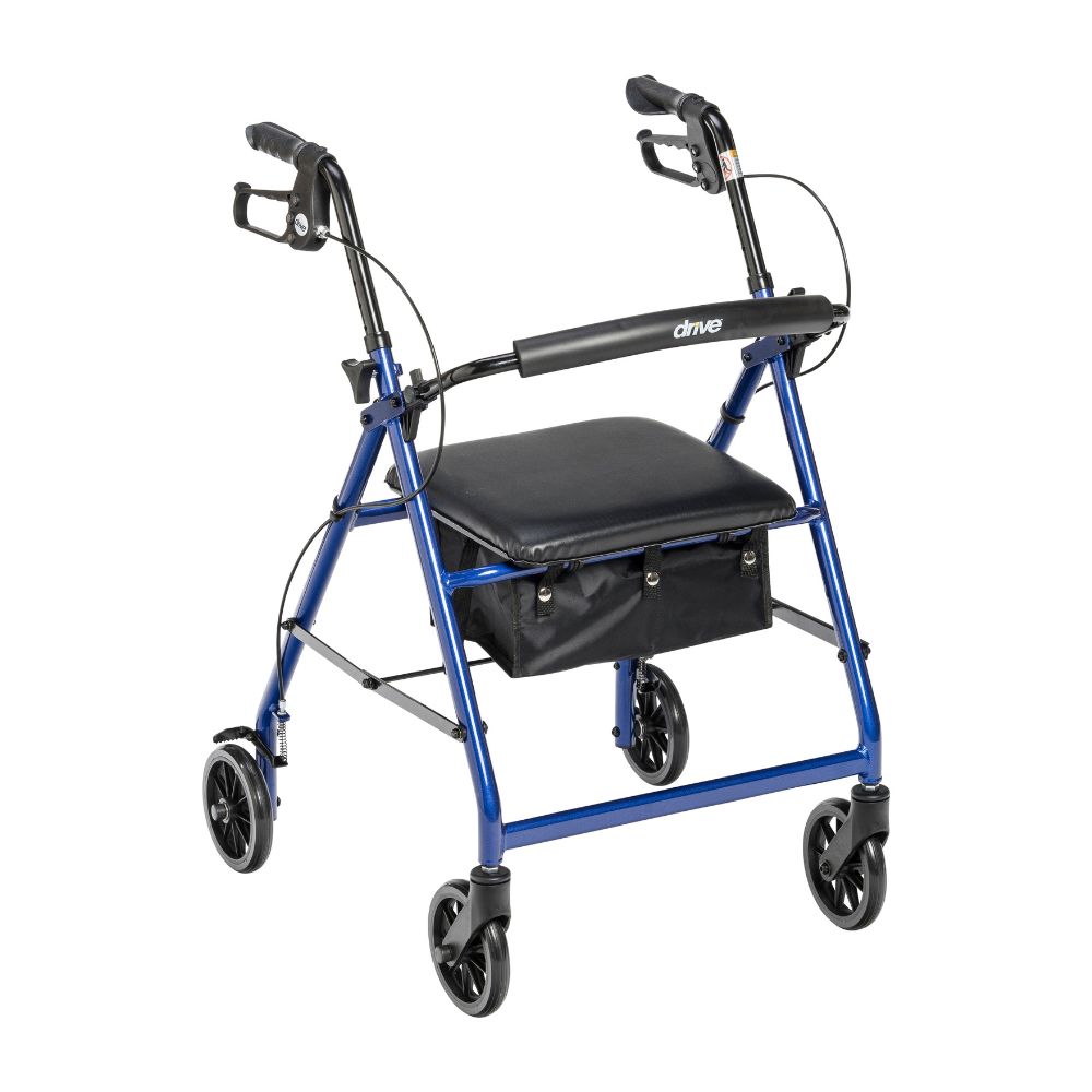 Rollator Rolling Walker Blue 6 Inch Wheels