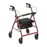 Rollator Rolling Walker Red 6 Inch Wheels