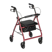 Rollator Rolling Walker Red 6 Inch Wheels