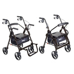 Rolling Walker Duet Transport Wheelchair Black Design