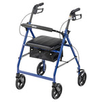 Rolling Walker With Padded Seat And Removable Back Blue