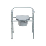 Steel Bedside Commode With Folding Deep Seat