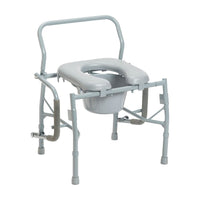 Steel Drop Arm Bedside Commode With Padded Seat And Arms