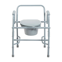 Steel Drop Arm Bedside Commode With Padded Seats Arms