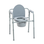 Steel Folding Deep Seat Bedside Commode