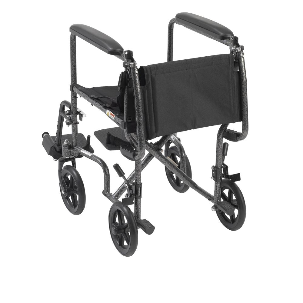 Steel Transport Wheelchair Lightweight Fixed Full Arms