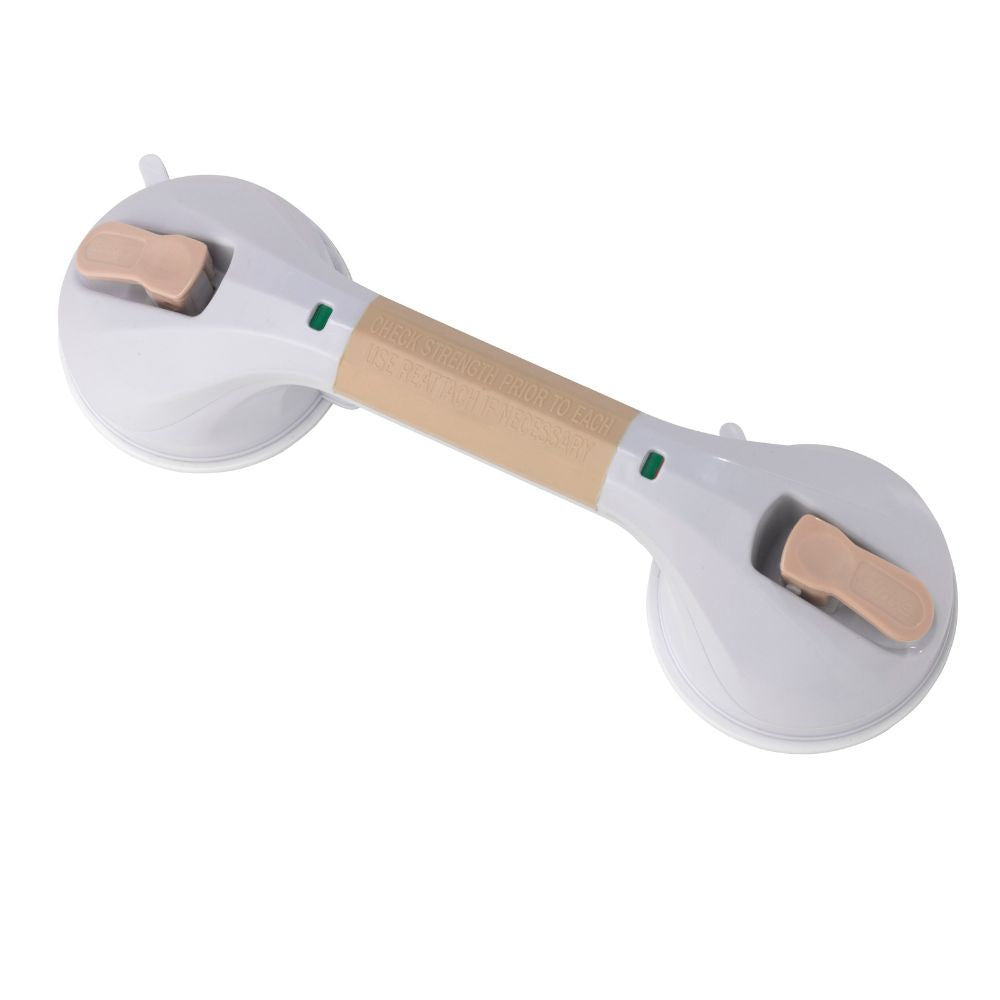 Suction Cup Grab Bar 12 Inch White Beige