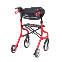 Drive Medical 102662RD-T Nitro Sprint Rollator Rolling Walker, Tall, Red